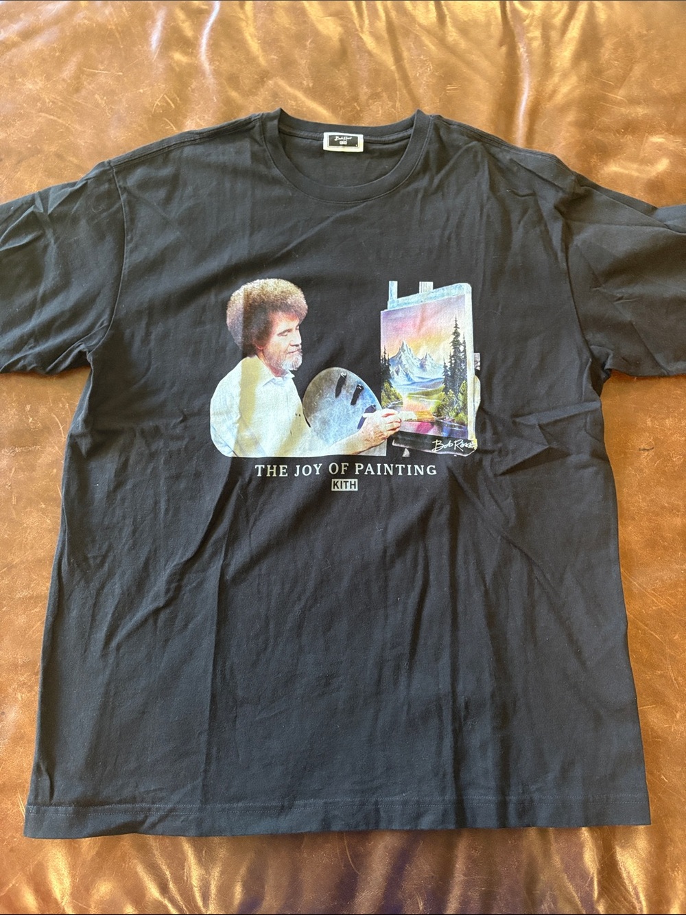 Kith Black Tee Featuring Multicolor 'The Joy of Painting' Artwork